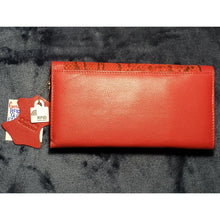 Load image into Gallery viewer, Red, Genuine Leather Clutch / Wallet. RFID Protection, 12 Card Slots, E.Z. Slide