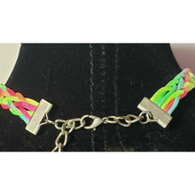 Load image into Gallery viewer, Rainbow / Multi Color Nylon Choker with Metal Yin Yang Pendant, Adjustable