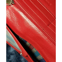 Load image into Gallery viewer, Red, Genuine Leather Clutch / Wallet. RFID Protection, 12 Card Slots, E.Z. Slide