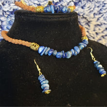 Load image into Gallery viewer, Kyanite Gemstone &amp; Genuine Brown Leather Set.