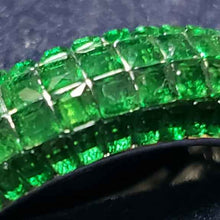 Load image into Gallery viewer, Size 7 AAA Premium Green Cubic Zirconia 4.72 ctw Ring in Platinum Bonded 925 Sterling Silver