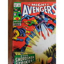 Load image into Gallery viewer, Marvel Comics The Mighty AVENGERS #65 Vision Black Panther Swordsman Fr/G 1969