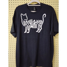 Load image into Gallery viewer, XL &quot;Pussywhipped&quot;, Cat Lover T-Shirt, Kitten Logo, Solid White On Black