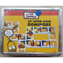 Load image into Gallery viewer, THE SIMPSONS 28 Super-Sized Dominoes Game in Lunchbox Style Tin, 2002 Sealed