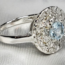 Load image into Gallery viewer, Size 6 Sky Blue Topaz &amp; Diamond Accent in Silverto