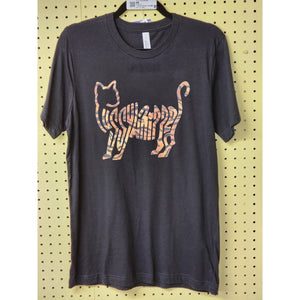 Medium "Pussywhipped", Cat Lover T-Shirt, Kitten Logo, Tiger On Black