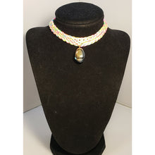 Load image into Gallery viewer, Rainbow / Multi Color Nylon Choker with Iridescent Czech Glass Drop, Adjustable