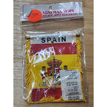 Load image into Gallery viewer, SPAIN Mini Banner w/Brass Staff and Suction 4"x 6" NEW