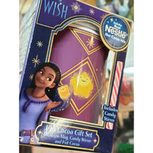 Load image into Gallery viewer, DISNEY "WISH" MOVIE NESTLE HOT COCOA PORCELAIN MUG GIFT SET CANDY CANE STIRRER
