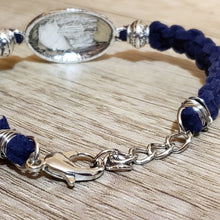 Load image into Gallery viewer, Blue Goldstone Oval &amp; Stainless Steel Bracelet