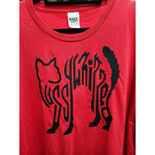 Load image into Gallery viewer, Pussywhipped, Black on Red Scared Cat Logo - Cat Lover Long Sleeve T-Shirt (2XL)