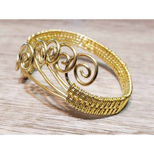 Load image into Gallery viewer, Hand Woven, Gold Tone, Nickel Free Aluminum &amp; Copper Alloy Wire Wrapped Bracelet