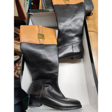 Load image into Gallery viewer, Ralph Lauren Jaden Black and Tan Riding Boot 6.5 With Polish, Brush &amp; Box