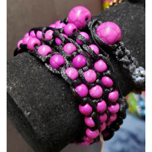 Load image into Gallery viewer, Purple Howlite in Nylon Triple/Quadruple Wrap Bracelet, 31" Length.