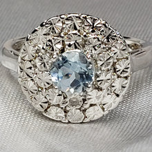 Load image into Gallery viewer, Size 6 Sky Blue Topaz &amp; Diamond Accent in Silverto