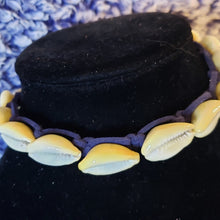Load image into Gallery viewer, Puka Shell Choker with Blue Genuine Leather,