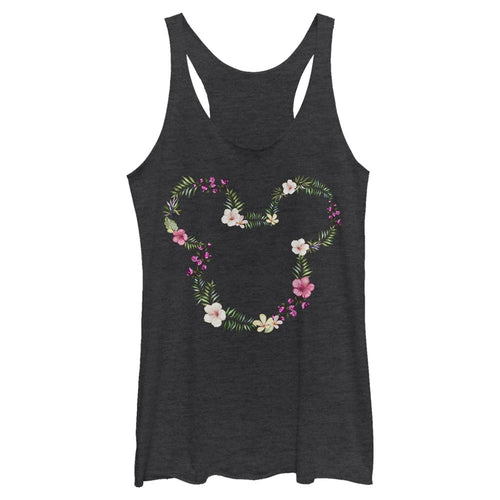 Junior's Disney Floral Mouse Frame Tank Top