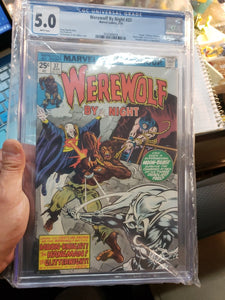 WEREWOLF BY NIGHT #37 3rd Marc Spector MOON KNIGHT, 1976 Wrightson CGC 5.0