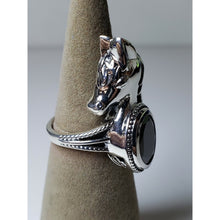 Load image into Gallery viewer, Size 6 Artisan Crafted, Elite Shungite Horse 3 ctw in 925 Sterling Silver Ring.