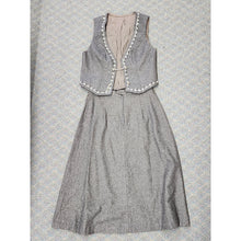 Load image into Gallery viewer, Vintage 2-Piece Trachten Alpine Boiled Wool Vest &amp; Skirt Suit - Heathered Gray