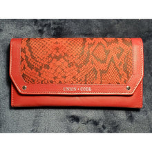 Load image into Gallery viewer, Red, Genuine Leather Clutch / Wallet. RFID Protection, 12 Card Slots, E.Z. Slide