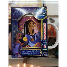 Load image into Gallery viewer, DISNEY "WISH" MOVIE NESTLE HOT COCOA PORCELAIN MUG GIFT SET CANDY CANE STIRRER