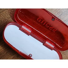 Load image into Gallery viewer, Red transparent guess hard case Sunglasses Eye Glasses flip velvet interior
