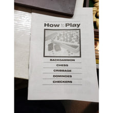 Load image into Gallery viewer, MOHEGAN SUN 5 in 1 Wood Game Set, Great Condition. Collectible High Roller Gift