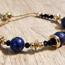 Load image into Gallery viewer, Hand Crafted Lapis Lazuli on 14k Yellow Gold Ion P