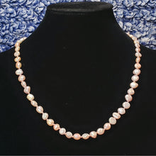 Load image into Gallery viewer, Freshwater Pink Pearl, Hand Knotted Silk Necklace,