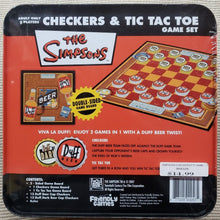Load image into Gallery viewer, THE SIMPSONS 2007 Checkers &amp; Tic-Tac-Toe Game Set. Duff Beer Cap Pieces, Sealed