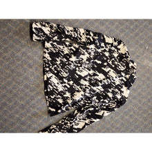 Load image into Gallery viewer, 212 Collection Womens Black White Paintbrush Sateen Zip Jacket Size SMALL Lined