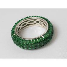 Load image into Gallery viewer, Size 7 AAA Premium Green Cubic Zirconia 4.72 ctw Ring in Platinum Bonded 925 Sterling Silver