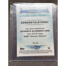 Load image into Gallery viewer, 2019 Topps Card WWE Women's Division Purple 90/99 Ember Moon Autograph, Signed