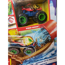 Load image into Gallery viewer, Hot Wheels Monster Trucks Color Shifters playset Swamp Chomp w/ Piran-Ahhhh