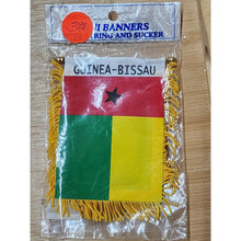 Load image into Gallery viewer, GUINEA BISSAU MINI BANNER FLAG 4 x 6" with BRASS STAFF &amp; SUCTION CUP - NEW