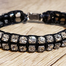 Load image into Gallery viewer, Upcycled, Antique Crystal Bracelet wi Black Nylon