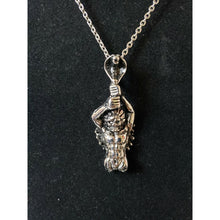 Load image into Gallery viewer, Black Oxidized Stainless Steel Chain Necklace, with Cobra &amp; Man with Skull...