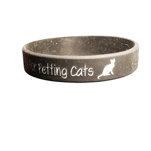 Black "This Hand Is For Petting Cats" Silicone Bracelet, Rubber Wristband