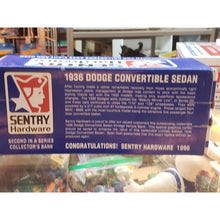 Load image into Gallery viewer, Spec Cast 1936 Dodge Convertible Sedan, Diecast Bank, Sentry Hardware 1/25. 1996