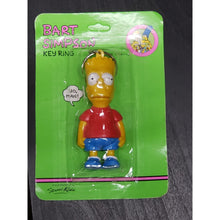 Load image into Gallery viewer, VINTAGE 1990 The Simpsons BART SIMPSON Key Ring Red Shirt NEW Sealed Keychain