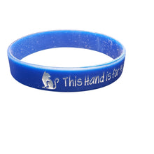 Load image into Gallery viewer, Blue &quot;This Hand Is For Petting Cats&quot; Silicone Bracelet, Rubber Wristband