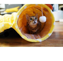 Load image into Gallery viewer, Feline Cozy Nook: Tunnel &amp; Bed Combo