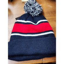 Load image into Gallery viewer, E by Elidan Beanie, Embroidered BOSTON, Red, White &amp;Blue Winter Hat w/ Pom NWT
