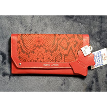 Load image into Gallery viewer, Red, Genuine Leather Clutch / Wallet. RFID Protection, 12 Card Slots, E.Z. Slide