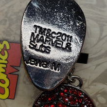 Load image into Gallery viewer, Marvel Comics "SPIDER-MAN Mask" Simulated Ruby Red Pave, Leverback EARRINGS