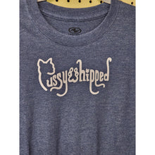 Load image into Gallery viewer, Small &quot;Pussywhipped&quot;, Cat Lover T-Shirt, Text Logo, White On Blue
