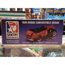 Load image into Gallery viewer, Spec Cast 1936 Dodge Convertible Sedan, Diecast Bank, Sentry Hardware 1/25. 1996