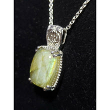 Load image into Gallery viewer, Malagasy Labradorite 11.25 ctw Pendant in Stainless Steel Necklace