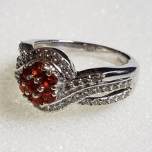 Load image into Gallery viewer, Size 5 Fire Opal and Cambodian Zircon Flower Style
